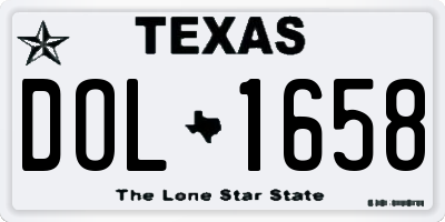 TX license plate DOL1658
