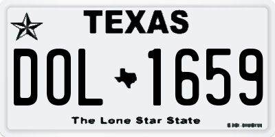 TX license plate DOL1659