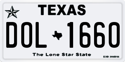 TX license plate DOL1660