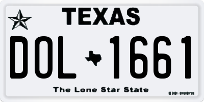 TX license plate DOL1661