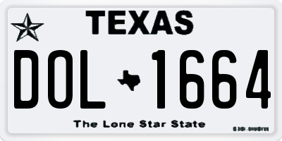 TX license plate DOL1664