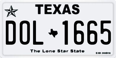 TX license plate DOL1665