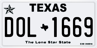 TX license plate DOL1669