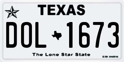 TX license plate DOL1673
