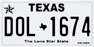TX license plate DOL1674