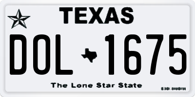 TX license plate DOL1675
