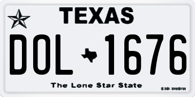 TX license plate DOL1676