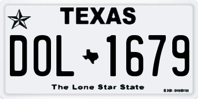 TX license plate DOL1679