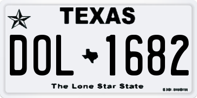 TX license plate DOL1682
