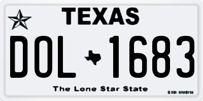 TX license plate DOL1683