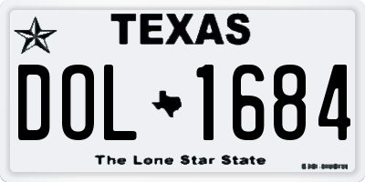 TX license plate DOL1684