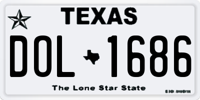 TX license plate DOL1686