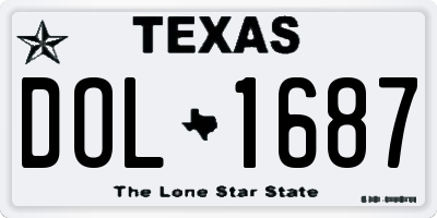 TX license plate DOL1687
