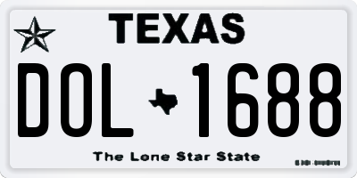 TX license plate DOL1688