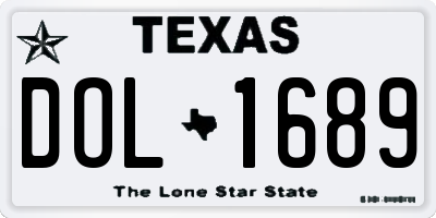 TX license plate DOL1689
