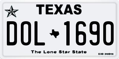 TX license plate DOL1690