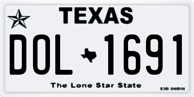 TX license plate DOL1691