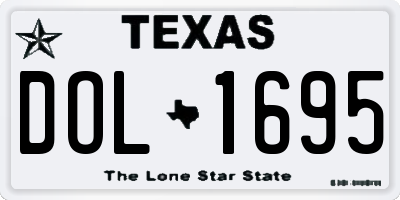 TX license plate DOL1695