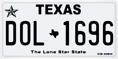 TX license plate DOL1696