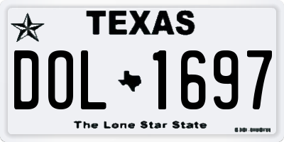 TX license plate DOL1697