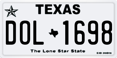 TX license plate DOL1698
