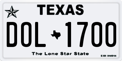 TX license plate DOL1700