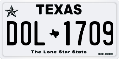 TX license plate DOL1709