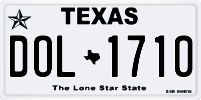 TX license plate DOL1710