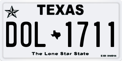 TX license plate DOL1711
