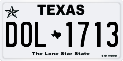 TX license plate DOL1713