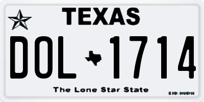 TX license plate DOL1714