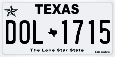 TX license plate DOL1715