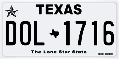 TX license plate DOL1716
