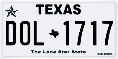 TX license plate DOL1717
