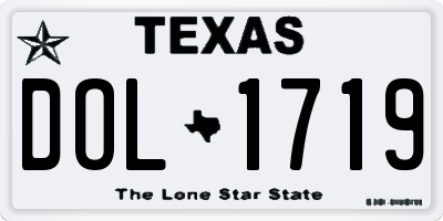 TX license plate DOL1719