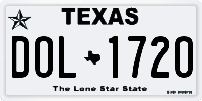 TX license plate DOL1720