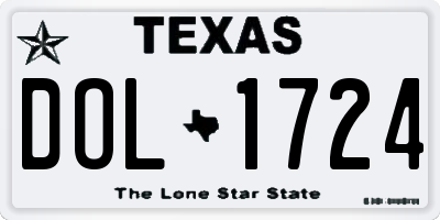 TX license plate DOL1724