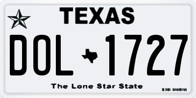 TX license plate DOL1727