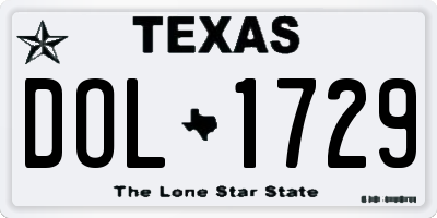 TX license plate DOL1729