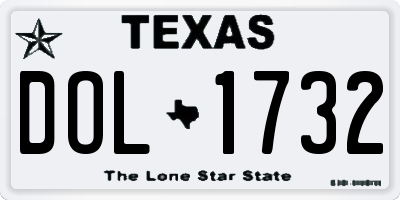 TX license plate DOL1732