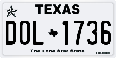 TX license plate DOL1736