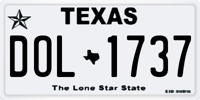 TX license plate DOL1737