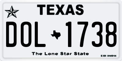 TX license plate DOL1738