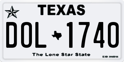 TX license plate DOL1740