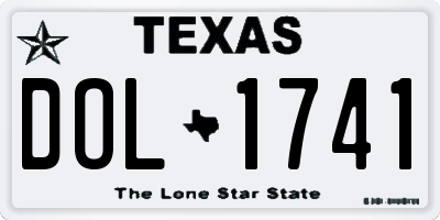 TX license plate DOL1741