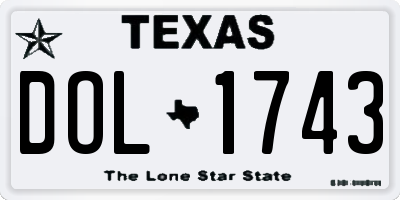 TX license plate DOL1743