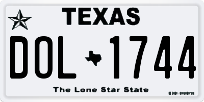 TX license plate DOL1744