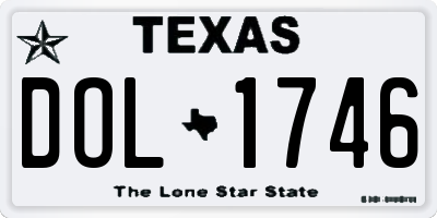 TX license plate DOL1746