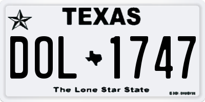 TX license plate DOL1747