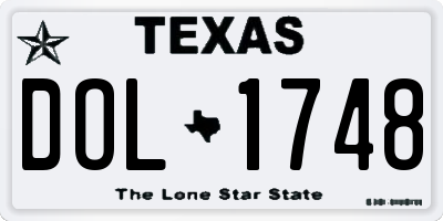 TX license plate DOL1748